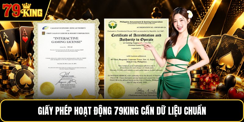 Giấy phép hoạt động 79KING cần dữ liệu chuẩn