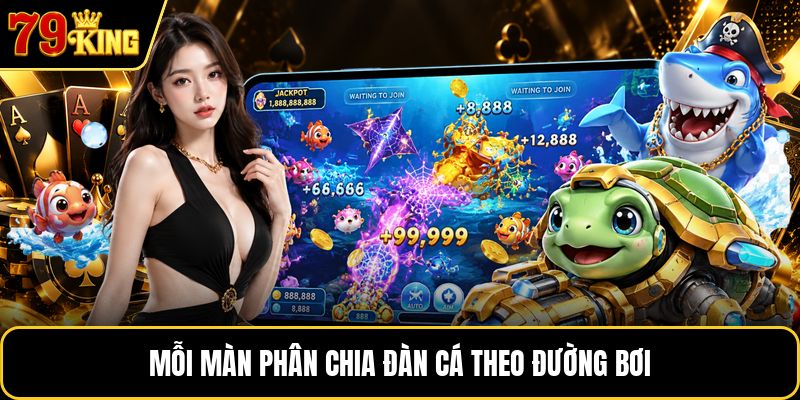 Mỗi màn phân chia đàn cá theo đường bơi